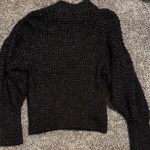 Express Black Glitter Women's Turtleneck Sweater